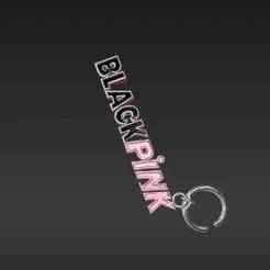 Stylish Pop Group Aesthetic Keychain - Modern Black and Pink Accessory Print