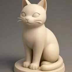Stylized Cat Figurine – 3D Printable STL File