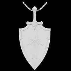 Stylized Sword and Shield Pendant
