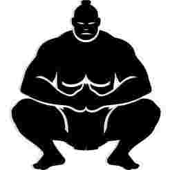 sumo wrestler kneeling in a calm pose 3 - 2D/3D Wall Art STL+SVG For CNC Router, Plasma, Waterjet, Laser & 3D Printer