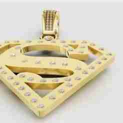 SUPER MEN LOGO PENDANT  3d printable model