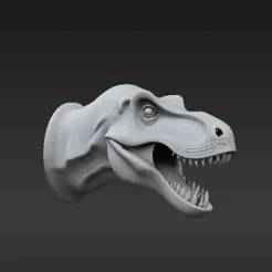 Support-Free T-Rex Head Wall Art - Prehistoric Home Decor