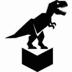 T-Rex standing atop a geometric cube 1 - 2D/3D Wall Art STL+SVG For CNC Router, Plasma, Waterjet, Laser & 3D Printer