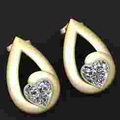 Teardrop Heart Diamond Earrings