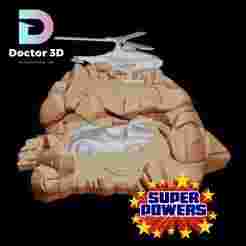 The Super Powers Collection-batcave-batmovile-batcopter