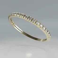Thin Half Eternity Micro-Prong Ring-US Sizes 5 to 12