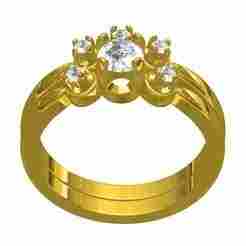 Three Round Diamond Solitaire Wedding Bridal Set