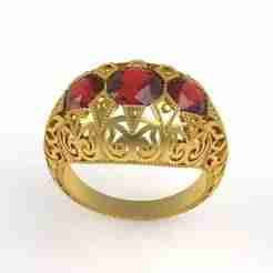 Three Stone Art Deco Ring