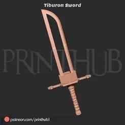 Tiburon Harribel sword from Bleach for 3d print cosplay stl