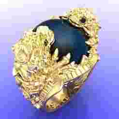 Tiger ring - Oval stone ring - N717