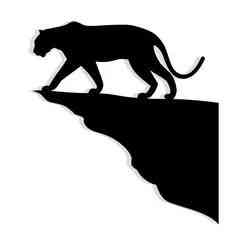 tiger walking along the edge of a cliff 2 - 2D/3D Wall Art STL+SVG For CNC Router, Plasma, Waterjet, Laser & 3D Printer