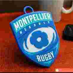 Top 14  Montpellier Hérault keychain badge color printable and renderable
