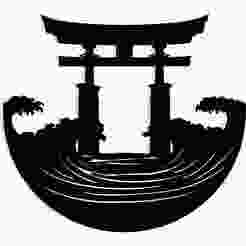 torii gate standing over ocean waves 4 - 2D/3D Wall Art STL+SVG For CNC Router, Plasma, Waterjet, Laser & 3D Printer