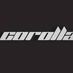 Toyota Corolla Car Decal - Kosmos Font Style | 3D Printable