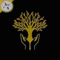 Tree in hands - Silhouette - 2D Wall Art Decor