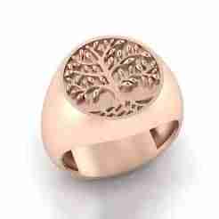 tree of life signet gold ring