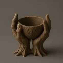 Tree Spirit Hands Planter STL