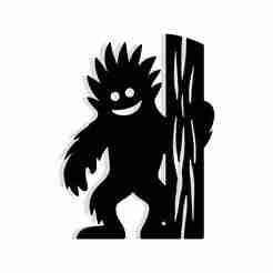 troll holding a tree trunk as a weapon 2 - 2D/3D Wall Art STL+SVG For CNC Router, Plasma, Waterjet, Laser & 3D Printer