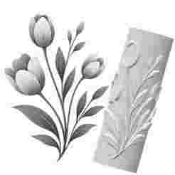 Tulip Flower | Organic Embossed Pattern Roller for Clay | Tulip 3D Print Design