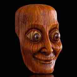 tung tung sahur mask with wood texture