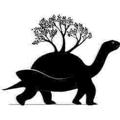 turtle carrying a tiny tree on its shell 2 - 2D/3D Wall Art STL+SVG For CNC Router, Plasma, Waterjet, Laser & 3D Printer