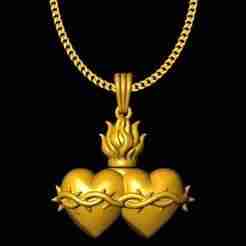 two heart pendant charm