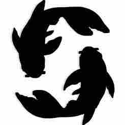 two koi fish 3 - 2D/3D Wall Art STL+SVG For CNC Router, Plasma, Waterjet, Laser & 3D Printer