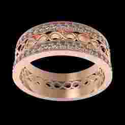 Two Row Round Diamond Infinite Wedding Band