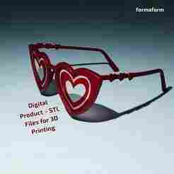 Unique 3D Printed Heart Glasses Frame - Digital STL File