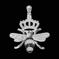 Unique Bee with Crown Hip Hop Pendant