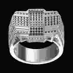 Unique Black Diamond Cocktail Ring for Men