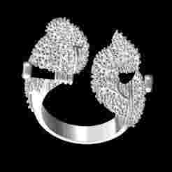 Unique Double Parrot Hip Hop Diamond Ring