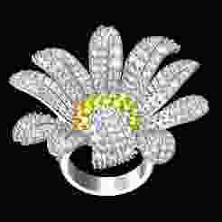 Unique Flower Design Cocktail Ring