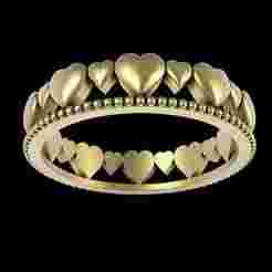 Unique Oxidized Heart Eternity Wedding Band