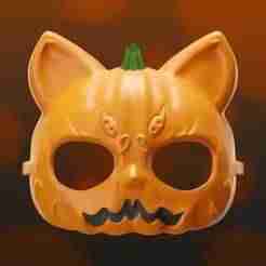 Universal Cat-Pumpkin Mask for Humans and Pets