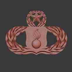 US Air Force Munitions Badge Master 3d relief .stl file