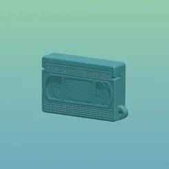 Video cassette vhs keychain, retro objects