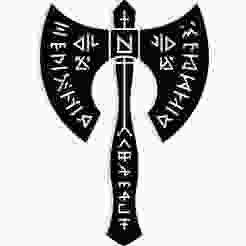 Viking axe with runes carved into the blade 4 - 2D/3D Wall Art STL+SVG For CNC Router, Plasma, Waterjet, Laser & 3D Printer