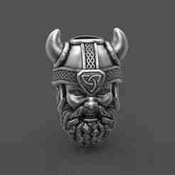 Viking head bead