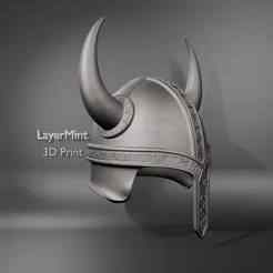 Viking Horned Helmet with Runes