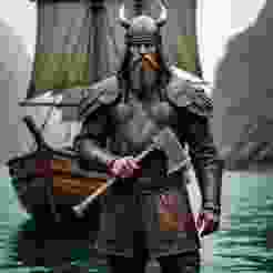 viking with an axe, decoration figure