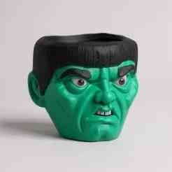 Vintage halloween monster head bucket lantern