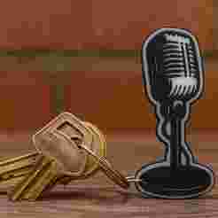 vintage microphone keychain