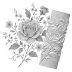 Vintage Rose Bouquet Clay Roller – Embossed Texture STL for Pottery, Polymer Clay & Slab Work