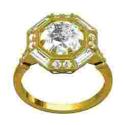 Vintage Style Art Deco 8 Prongs Diamond Ring