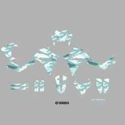VINYL DESIGN FOR: XT 660R, XT 660R CAMOUFLAGE BLUE BLACKS GREY AND WHITE YAMAHA Custom, Adhesive, Fairing