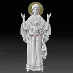 Virgin Mary Oranta with Christ Child – 3D STL Model
