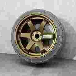 VOLK TE37 Ultra with Emboss logo For Hotwheels 10mm Rubber Wheels