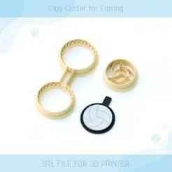 Volleyball Keychain Clay Cutter