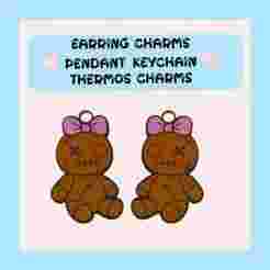 Voodoo doll Earrings charms Stl Files 3MF file included